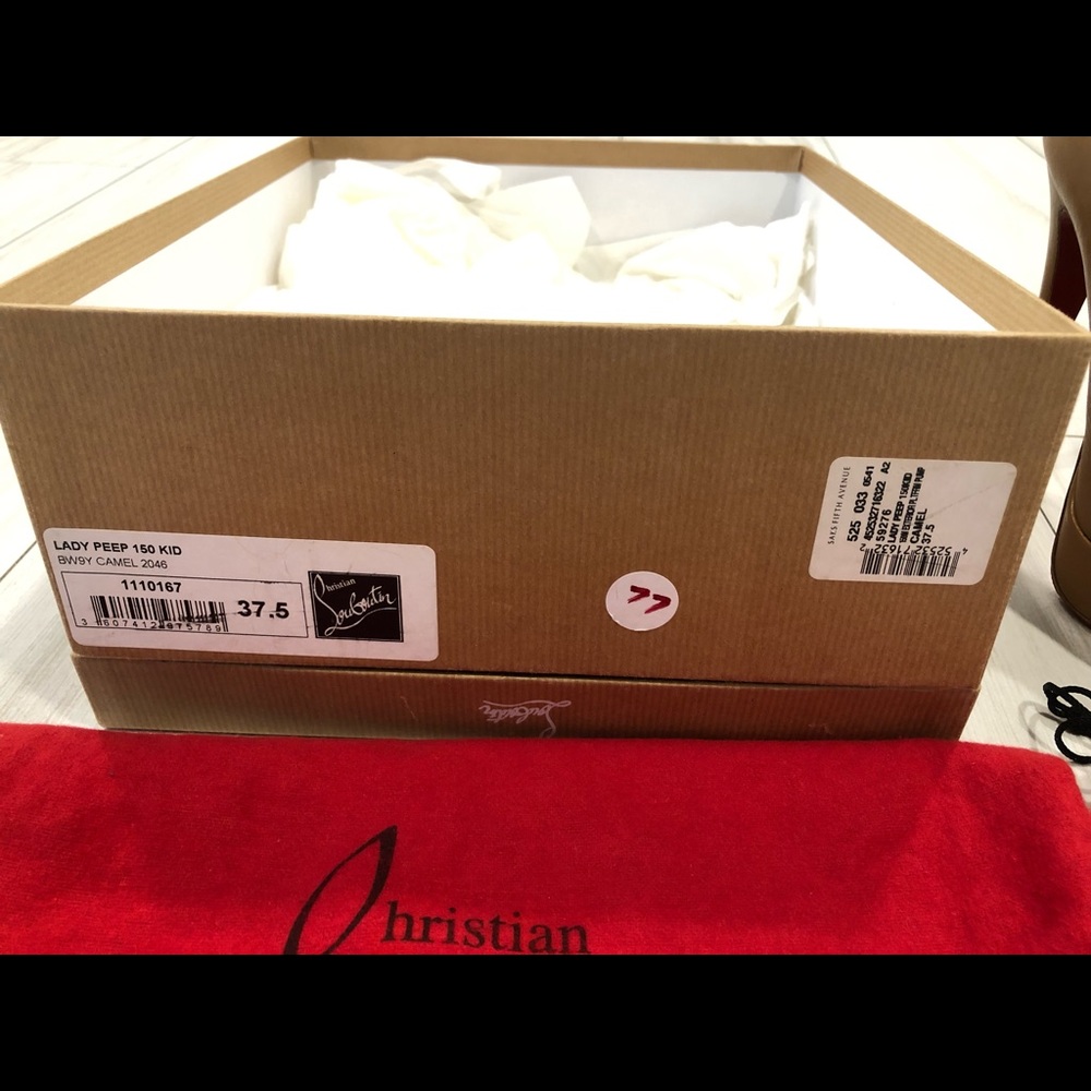 Christian Louboutin 37.5 Lady Peep heels $500 - Picture 7 of 7